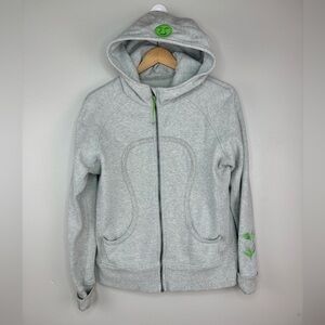 Lululemon Athletica Jacket Full-Zip All Over Yoga Print Gray Womens Sz 12
